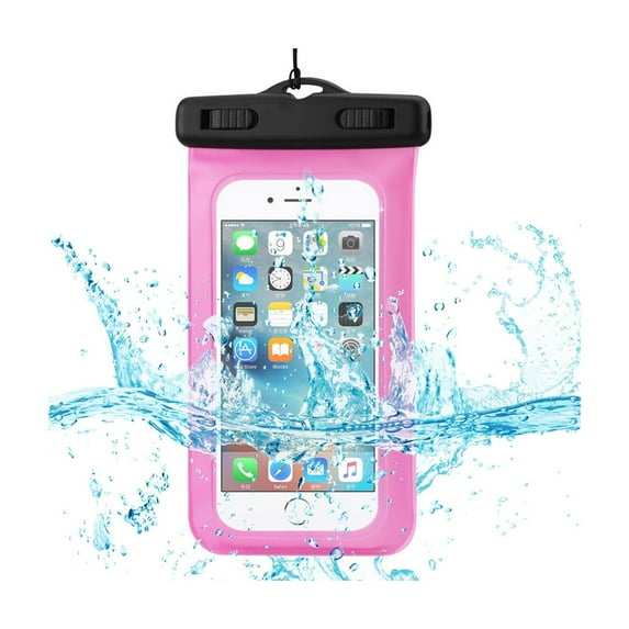 Waterproof Case For 4.7 Inches Devices With Floating Adjustable Wrist Strap In Hot Pink