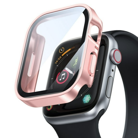 Pozyie for Apple Watch 49mm Ultra 2 / Ultra Screen Waterproof Case, Tempered Glass Face Shield Accessory, Compatible with iWatch 49mm, Rose Gold