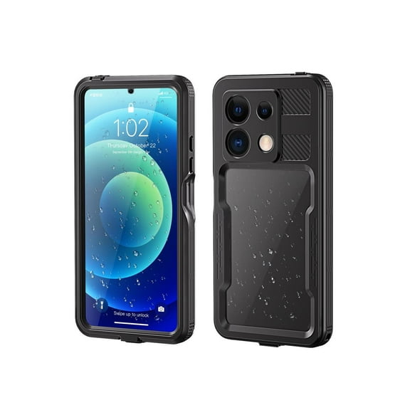 Waterproof Case for Xiaomi Redmi Note 13 5G, IP68 Waterproof 360 Degree Protection Protective Cover Shockproof Cover with Built-in Screen Protector