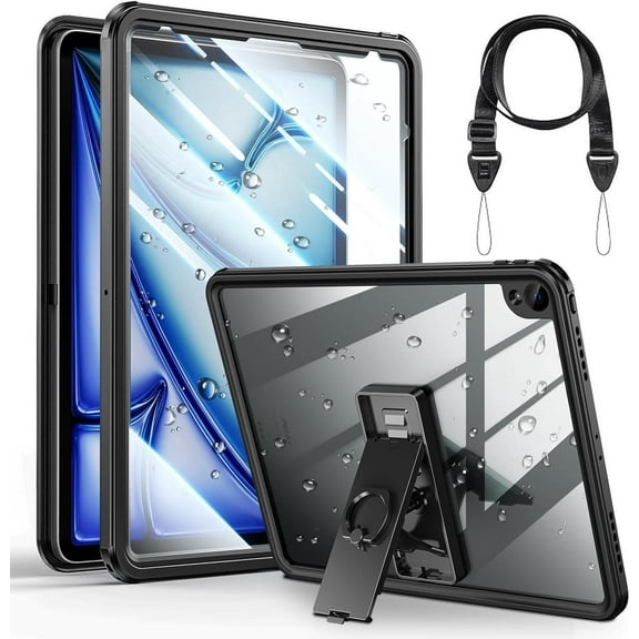 Waterproof Case for iPad Air 13 Inch Case M3 2025 / M2 2024, Full Body Protective Cover [Built-in Screen Protector][IP68 Underwater][10FT Military Grade Shockproof][Dustproof]
