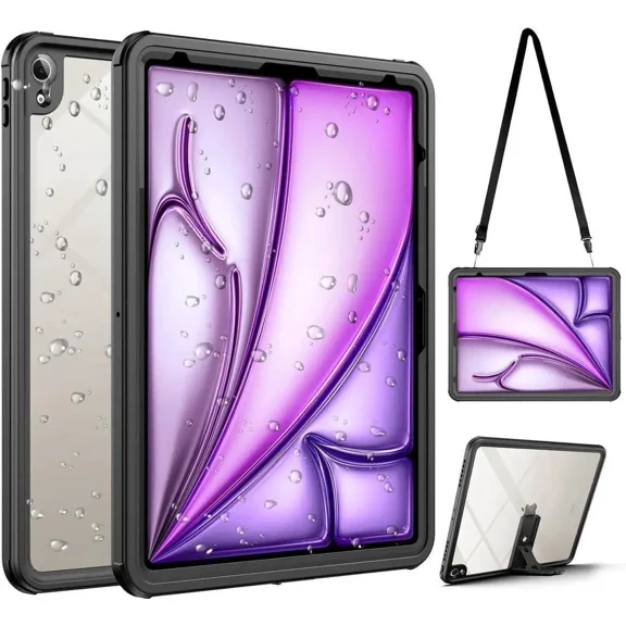 Waterproof Case for iPad Air 13 Inch Case M4 2026/M3 2025/M2 2024, iPad Pro 12.9 Inch 2018, Built-in Screen Protector/Kickstand/Shockproof Protective Cover