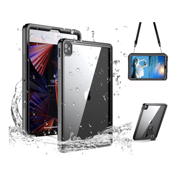 Waterproof Case for iPad Pro 12.9 inch 2022 6th Gen / iPad Pro 12.9 2021 5th Gen Full Body Protection Shockproof Dustproof Protective Cover with Built in Screen Protector, Kickstand, Shoulder Strap