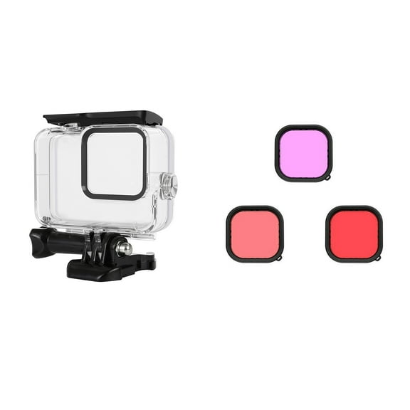 Waterproof Case with Color Filters PC Material, Underwater Visuals for GoPro Hero 9 Divers