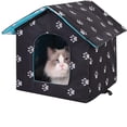 thumbnail image 1 of Waterproof Cat House for Outdoors Rainproof Dog House Cat House Villa Tent Collapsible Pet Shelter Foldable Pet House for Dogs (Black,S 35x 33 x 30cm), 1 of 6