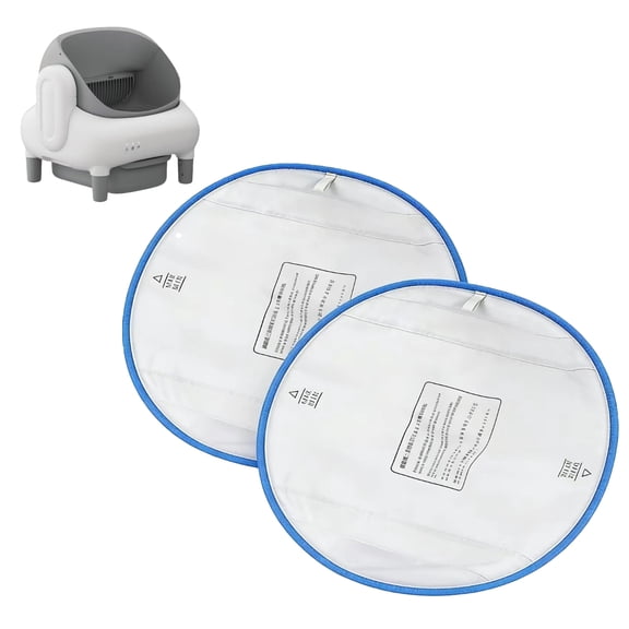 Waterproof Cat Litter Box Replacement Pad, Leak Proof Liner for Cat Litter Boxes, White with Blue Trim, 2 Pack