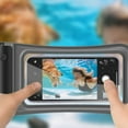thumbnail image 1 of Waterproof Cell Phone Pouch IPX8 Floating Case | Touchscreen Dry Bag for Swimming, Diving, Hot Spring | Fits Up to 7.5" Phones | TPU & Leather, Adjustable Lanyard, Multiple Colors, 1 of 6