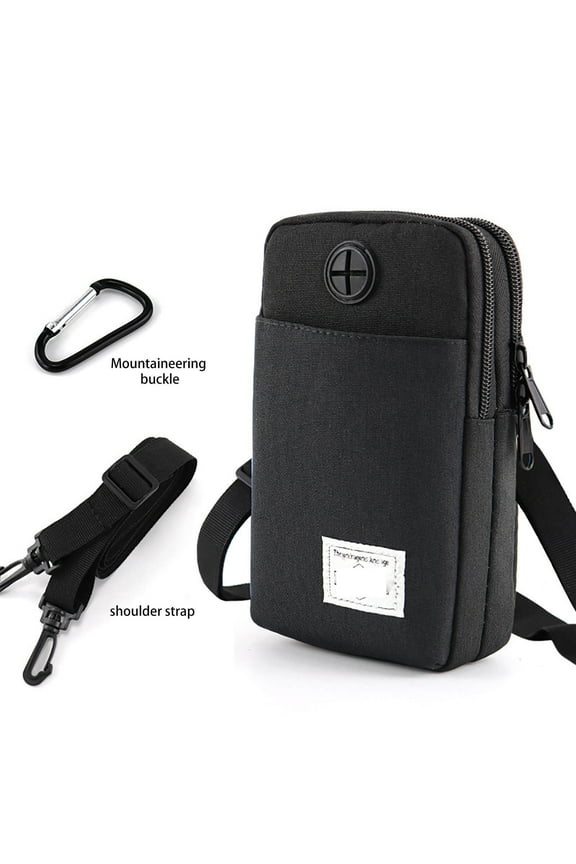 Waterproof Cell Phone Pouch,Sports Running Fanny Pack,Oxford Fabric Belt Bag Mobile Phone Bag with Adjustable Strap, Vertical Outdoor Body Pack for Cycling, Hiking, Travel  for Men Women