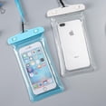 thumbnail image 1 of Waterproof Cell Phone Pouch Universal Dry Bag Case 2-Pack Blue White, 1 of 5