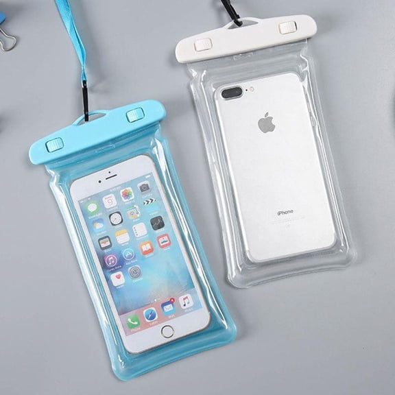 Waterproof Cell Phone Pouch Universal Dry Bag Case 2-Pack Blue White