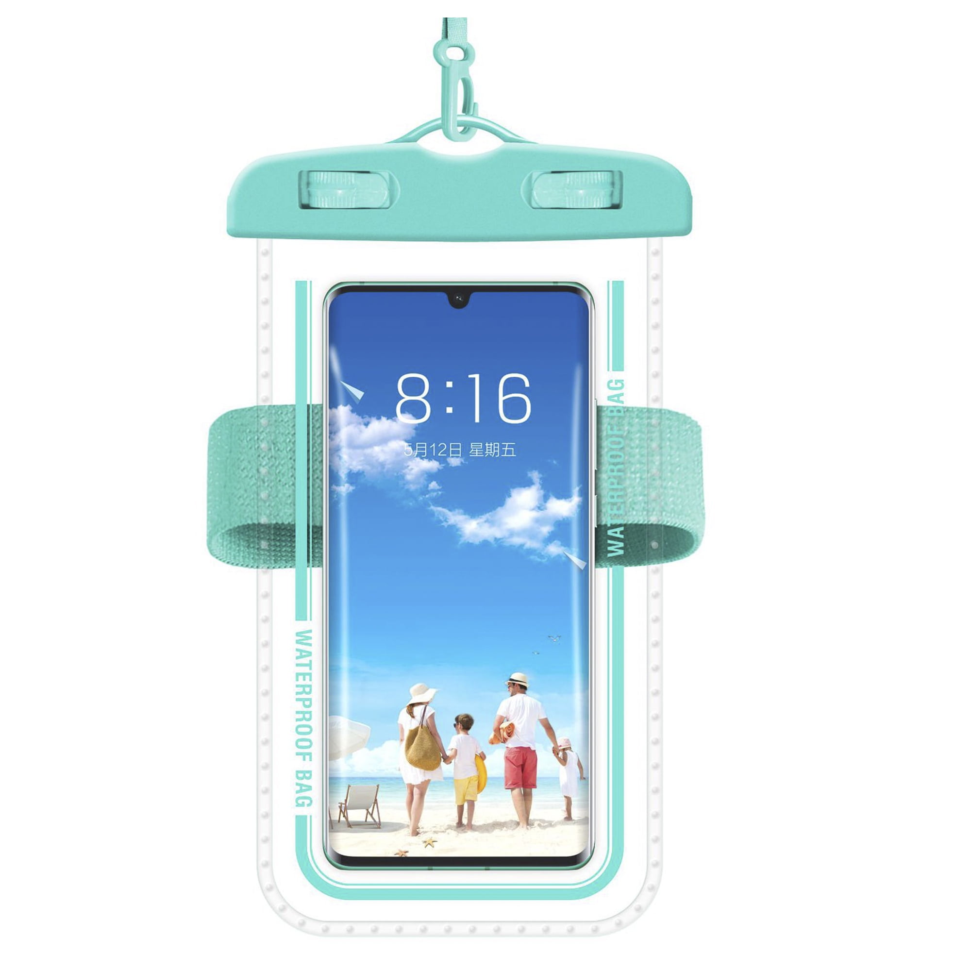 Waterproof Cell Phone Pouch with Lanyard&Arm Strap, Universal Water