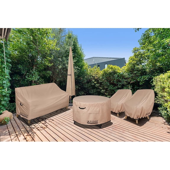 Waterproof  Chair Cover 2 Pack – Outdoor Lounge Deep Seat Single Lawn Chair Cover Fits Up to 35W x 35D x 34H inches