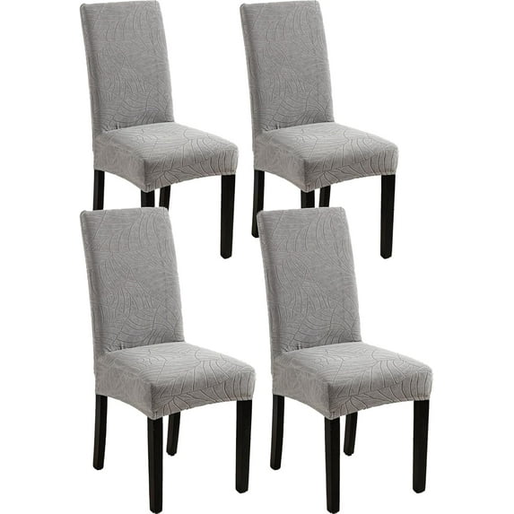 Waterproof Chair Covers for Dining Room, Stretch Jacquard Dining Chair Slipcovers Removable Washable Chair Protector for Kitchen, Hotel, Restaurant
