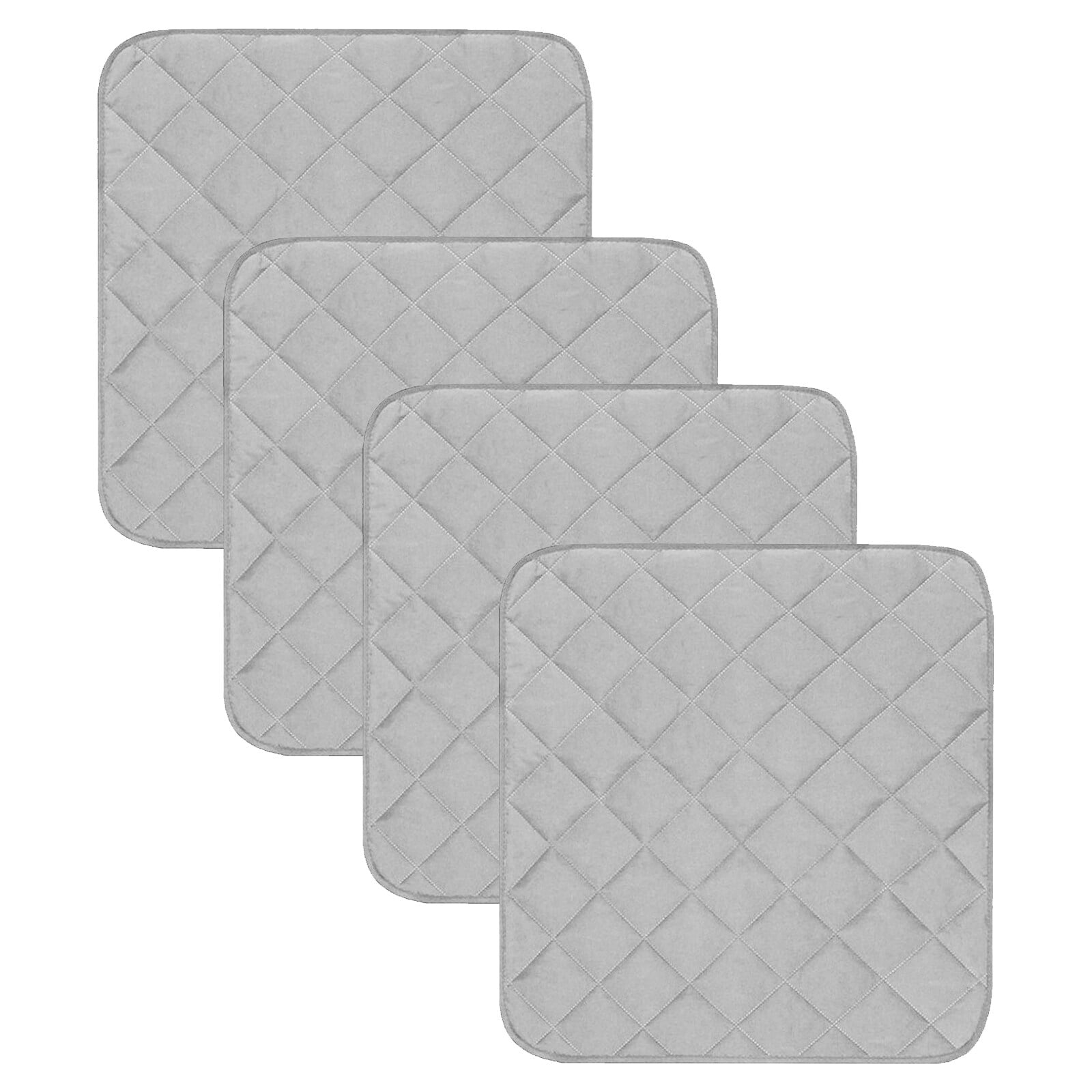 Waterproof Chair Pads for Incontinence Washable Absorbent Seat Protector Pads Reusable Pee Pads for Adults Kids Wheelchair 4pcs Gray, 22"x21"