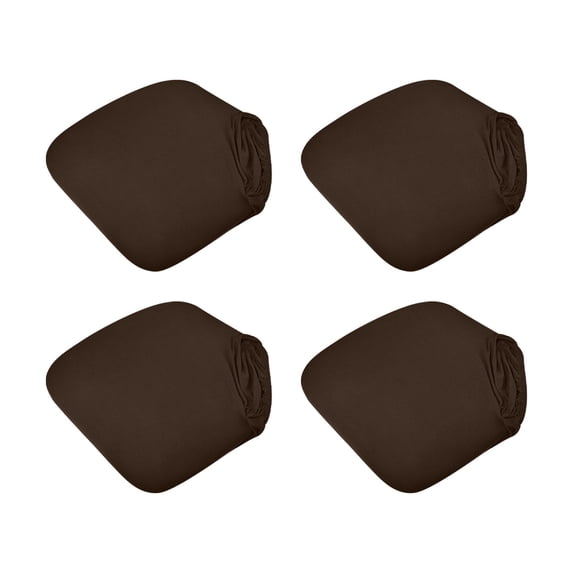Waterproof Chair Seat Covers, Stretch Jacquard Chair Covers for Dining Chairs Set of 4, Removable Chair Seat Slipcovers Protector, Dark coffee