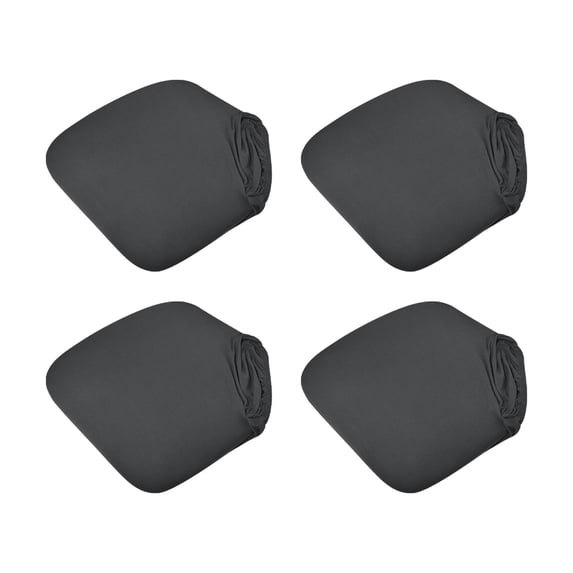 Waterproof Chair Seat Covers, Stretch Jacquard Chair Covers for Dining Chairs Set of 4, Removable Chair Seat Slipcovers Protector, Meteorite Gray