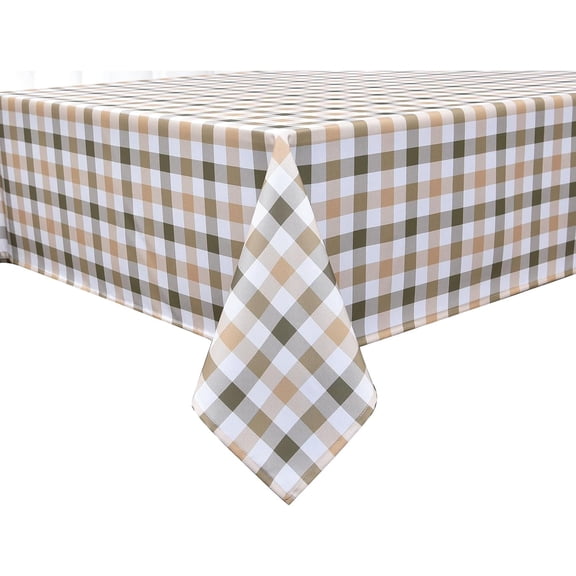 Waterproof Checkered Tablecloth Fabric - Rectangle 60x84 inch Classic Gingham Buffalo Plaid Table Cloth for Indoor/Outdoor Use - Washable Table Cover for Kitchen, BBQs, and Parties