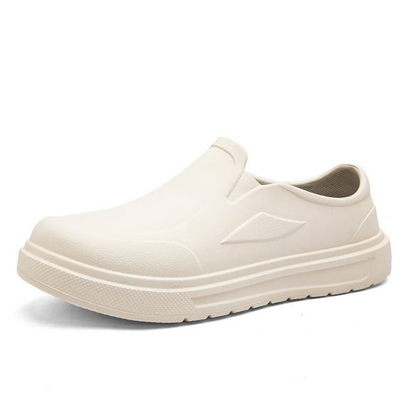 Waterproof Chef Shoes for Men Slip Resistant Men's Slip-On Oil & Slip Resistant Kitchen Work Shoes, Restaurant Shoes, Lightweight Comfortable Loafers for Cooking, Baking