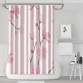 thumbnail image 1 of Waterproof Cherry Blossom - Pink Shower Curtain 72x72 Inch Boho Style Polyester Unique Shower Curtain for Bathroom Hotel Home Decor with 12 Plastic Hooks, 1 of 5