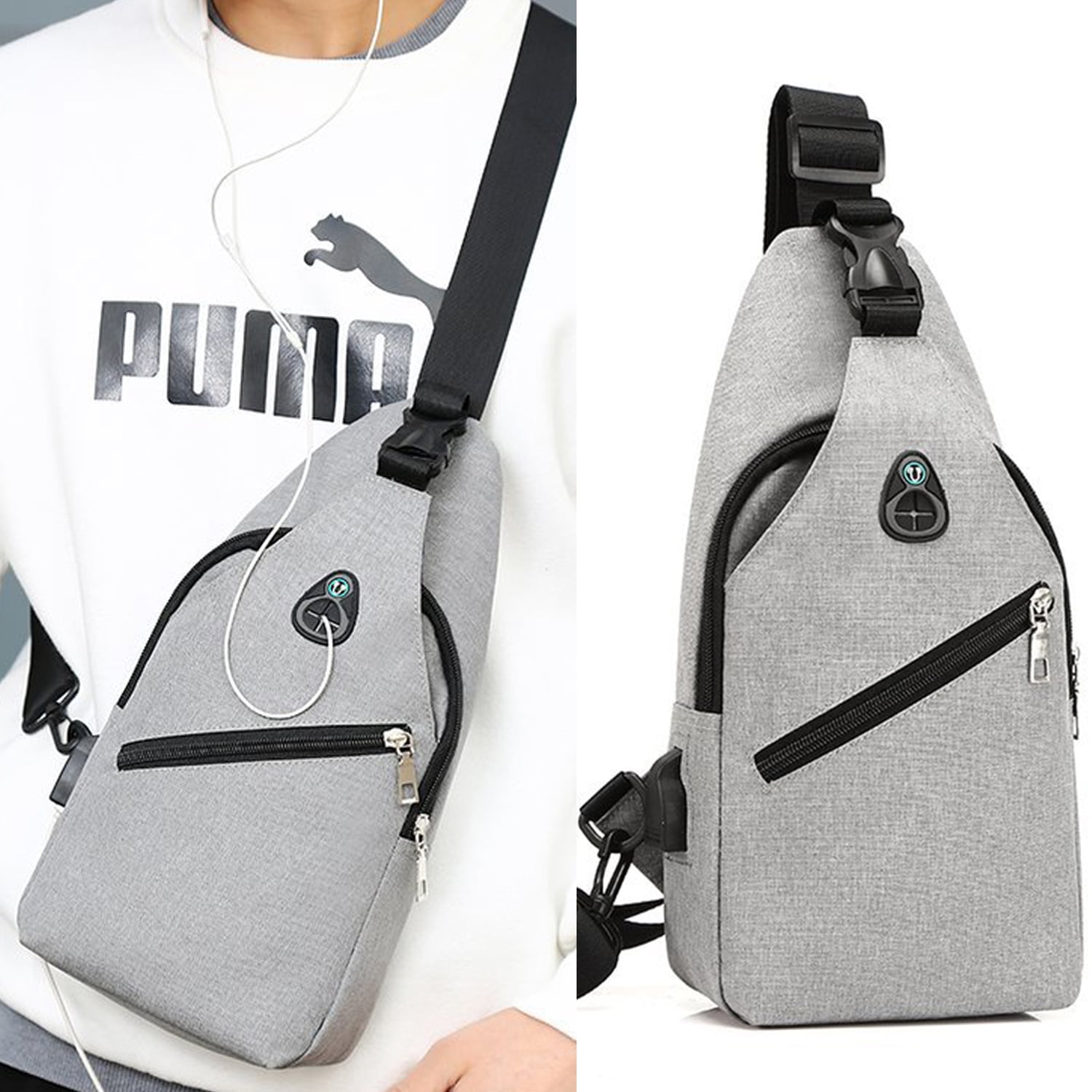 Waterproof Chest Bags for Men Single Shoulder Neck Bag Crossbody Messenger Bag Black Walmart