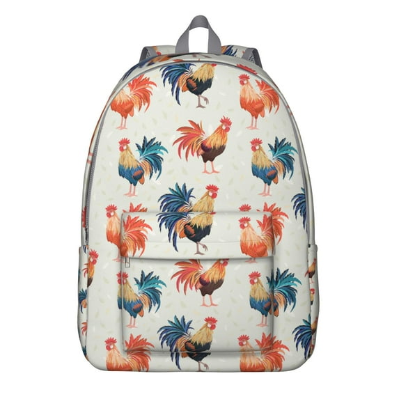Waterproof Chicken Coop Backpack, Lightweight School Bag with Cute Cartoon Egg and Cluck Farm Pattern