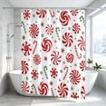 thumbnail image 1 of Waterproof Christmas Shower Curtain, 70.9 x 59.1 Inch Holiday Fabric Curtain with Hooks for Bathroom Decor, Home Bath and Xmas Parties J, 1 of 1