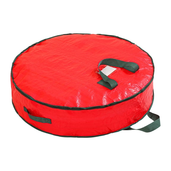 Waterproof Christmas Wreath Storage Bag With Double Zippers Clear Window For Holiday Decoration Organization