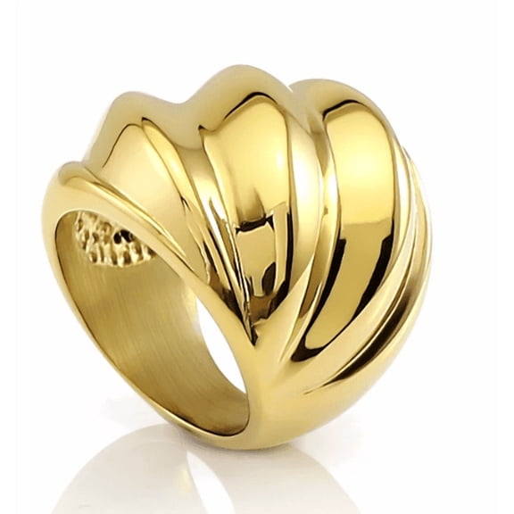 Waterproof Chunky Rings for Women 316L Stainless Steel Big Dome Wide Punk Ring PVD Plating Anti Tarnish Statement Rings Fashion