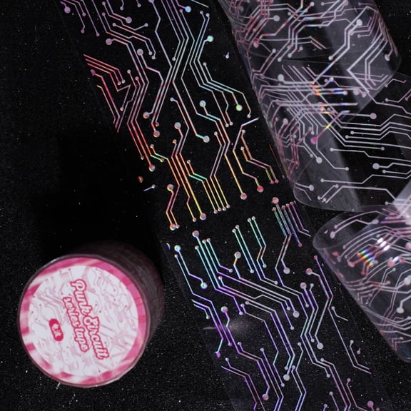 Waterproof Circuit Pattern PET Sticker Removable Adhesive Tape For Planners Journals And Art Supplies Stationery