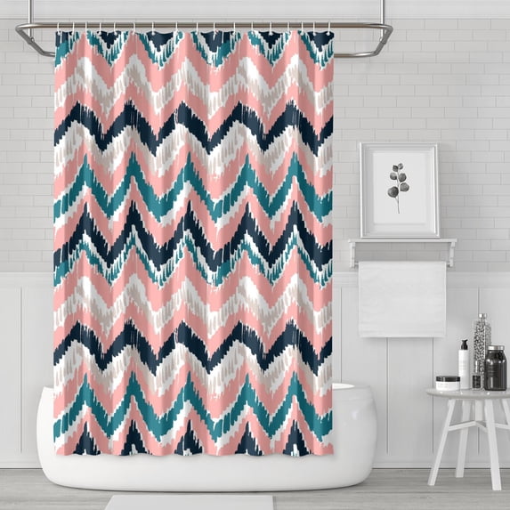Waterproof Classic Bohemian Repeating Geometric Pattern Boho Shower Curtain 72x72 Inch Boho Style Polyester Unique Shower Curtain for Bathroom Hotel Home Decor with 12 Plastic Hooks