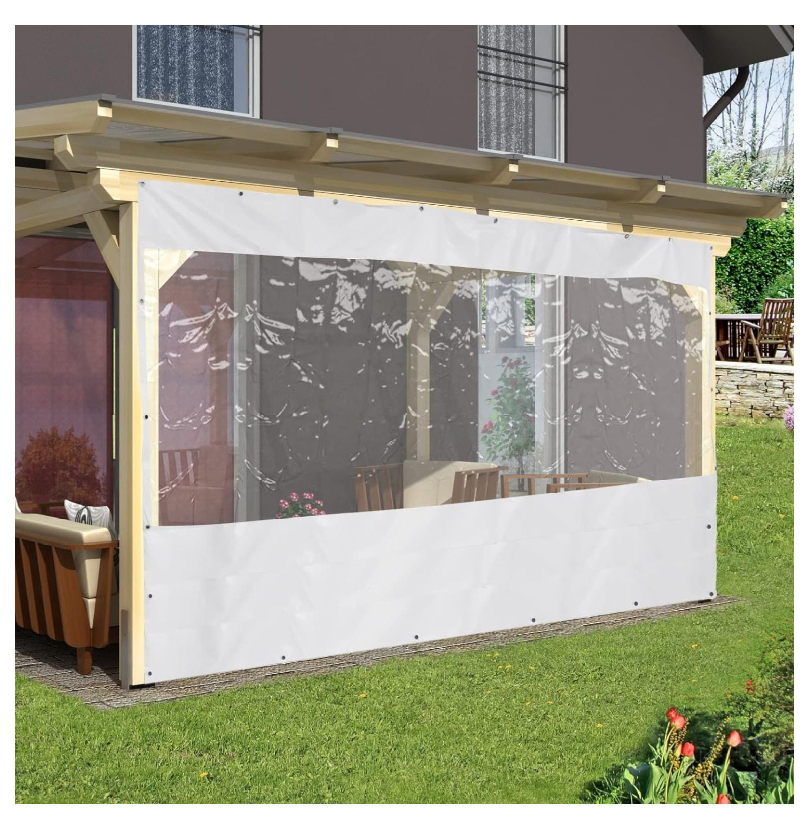 Waterproof Clear Awning Canopy,Vinyl Clear Awning Canopy Roll Up Patio