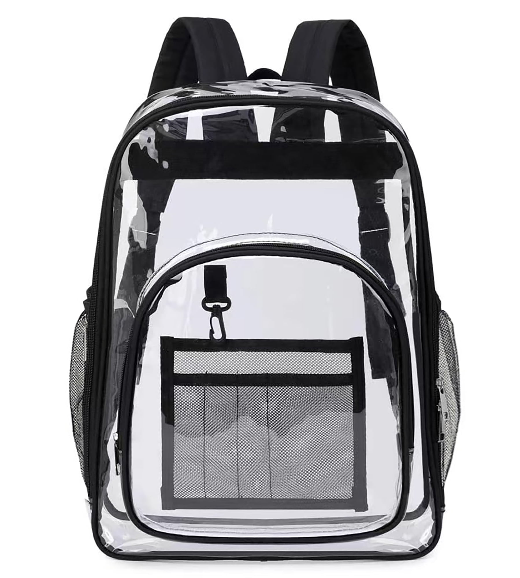 Large PVC Transparent Backpack - Clear School Bag With Reinforced Straps, 36x28x12cm