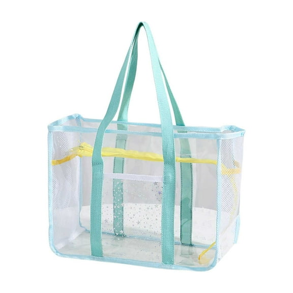 Waterproof Clear Beach Bag - Large Transparent Tote for Women with Zippered Pocket, Sandproof Shoulder Bag for Pool, Travel, Concerts & Stadium Security