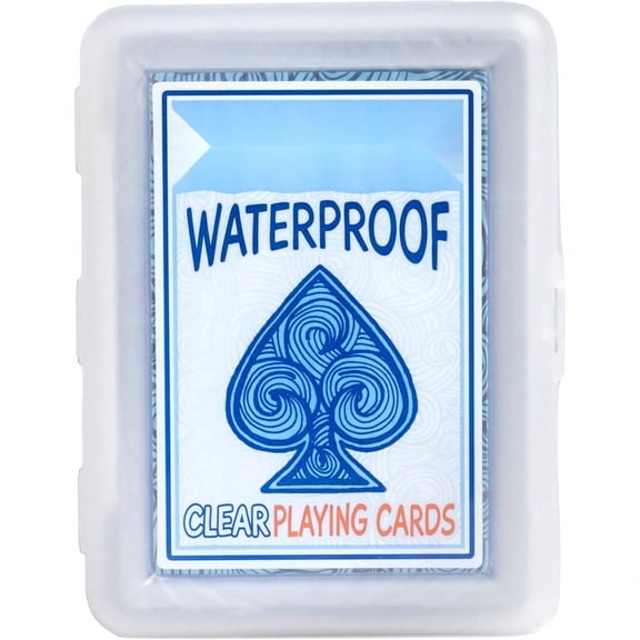 Waterproof Clear Plastic Playing Cards 1 Deck Outdoor Pool | Flexible plastic resists bending and tearing, Rinse clean after use, Perfect for camping and beach games - Wateproof Playing Cards