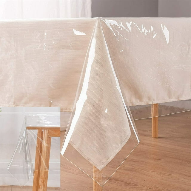 Waterproof Clear Plastic Tablecloth Vinyl Rectangle PVC Table Cloths Protector Spill Oil Proof