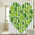 thumbnail image 1 of Waterproof Clover Shower Curtain Bathroom Decoration Polyester Curtain Bath Accessory Green 180x180cm, 1 of 5