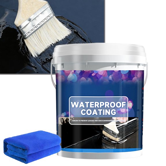 Waterproof Coating - 600g Invisible Waterproof Agent, Water-based Polyurethane Waterproofs Sealant, Multi-Purpose Anti-Leakage Concrete Sealer(Black