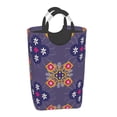 thumbnail image 1 of Waterproof Collapsible Laundry Hamper, Moroccan Geometric Pattern Aluminum Handle Laundry Bag Storage Basket, 50L, 1 of 6