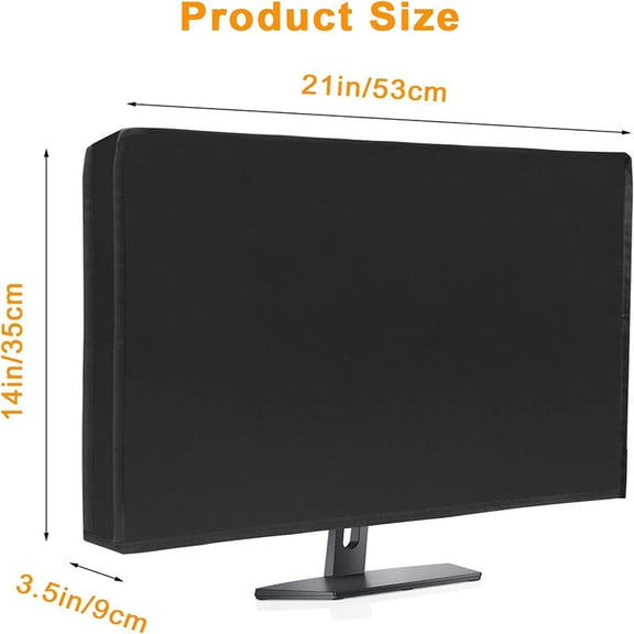 Waterproof Computer Monitor Dust Cover, Black Full Body Cover for Computer Screen Anti-Static LCD-Silky HD Panel Dust Cover，420D Oxford Cloth Dust Cover Shell