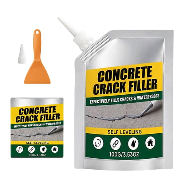 Waterproof Concrete Crack Filler – High Elasticity Self-Leveling Sealant, Quick Drying for Driveways, Patios, and Indoor/Outdoor Repairs