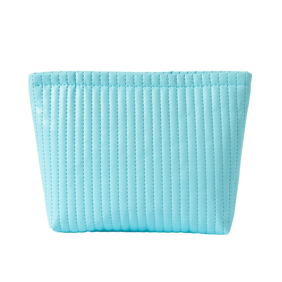 Waterproof Cosmetic Bag, Portable Makeup Bag, Mini Striped Color-Blocked Pencil Case, Lightweight Polyester Travel Storage Pouch with Zipper Closure and Leak Proof Design