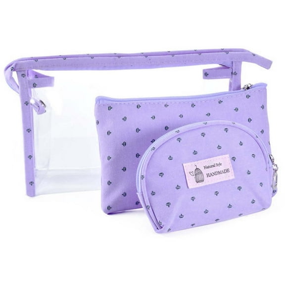Waterproof Cosmetic Makeup Bag Set, Holiday Special -Purple 3-Piece