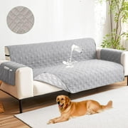 Waterproof Couch Covers 3 Cushion Couch,Non Slip 3 Seater Sofa Covers Washable,Furniture Protector with Side Pockets Elastic Straps for Dogs, Pets,Living RoomLight Gray,3 Seater Sofa