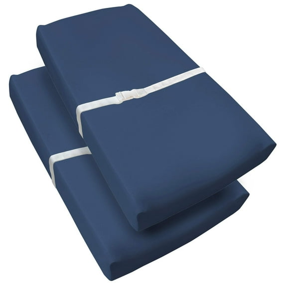 BreathableBaby Waterproof Cover, For 32" x 16"/81 x 41 cm Changing Pad, Navy (2-Pack)