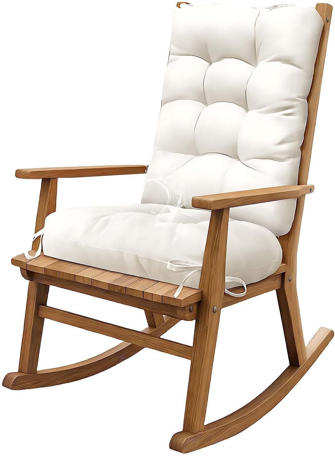 Outdoor Garden Reclining Chair Cushion Solid Color Soft Thicken Rocking Chair Seat Cushion Pad High Back Chairs Cushion NO Chair