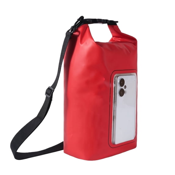 Waterproof Crossbody Bag , Large Red Water Resistant Pouch With Adjustable Strap For Swimming Beach Kayaking Boating Fishing Hiking Vacation Floating Phone Case For Iphone 15