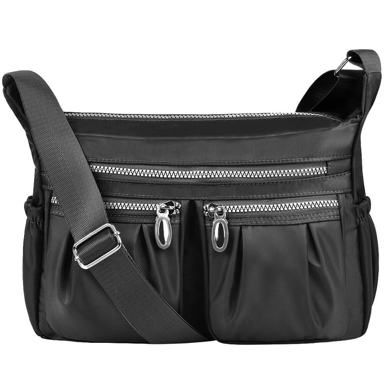 Nylon Shoulder Bag Women Waterproof Crossbody Bag Multi-pocket