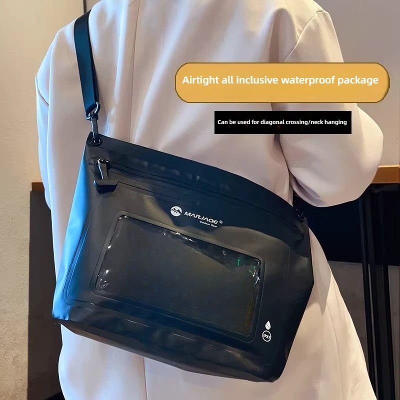 Waterproof Crossbody Dry Bag, Large Capacity Swimming Phone Pouch with Touchscreen, Air Seal Zipper