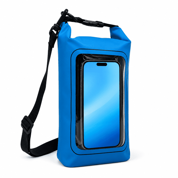 Waterproof Crossbody Phone Pouch, 34 x 13 x 8.5 cm PVC 2-in-1 Sling Bag for Phone and Small Essentials, Portable Outdoor Sports Bag for Running, Cycling, Hiking, Camping, Fishing and Water Activities