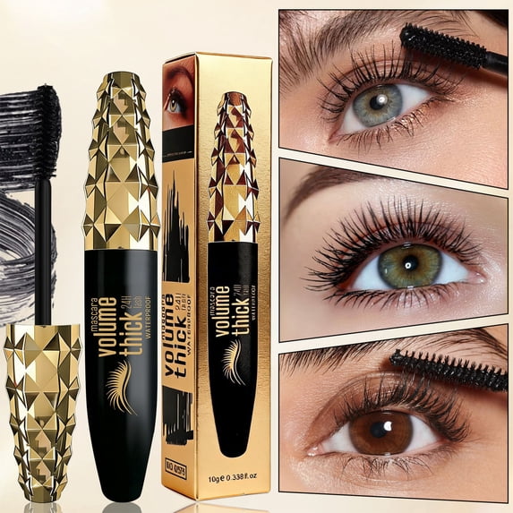 Waterproof Curling Mascara, 10g Lash Lift Effect, Smudge Proof, Long Wear, Volumizing & Lengthening, Clump Free Brush