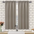 thumbnail image 1 of Waterproof Curtains for Bathroom, Waffle Weave Rod Pocket Kitchen Short Curtain Cafe Curtains for Bathroom Beroom Living Room (Beige,30" x 45", One Panel), 1 of 6